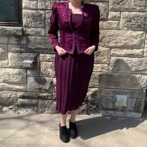 Vintage Nah Nah Petite 2 Piece Dress Plum